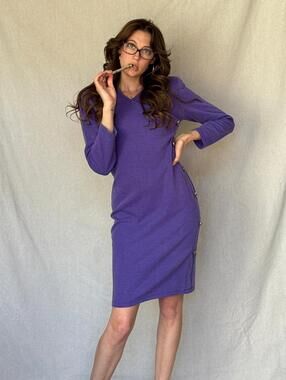 80s Purple Bodycon Heart Breaker Dress